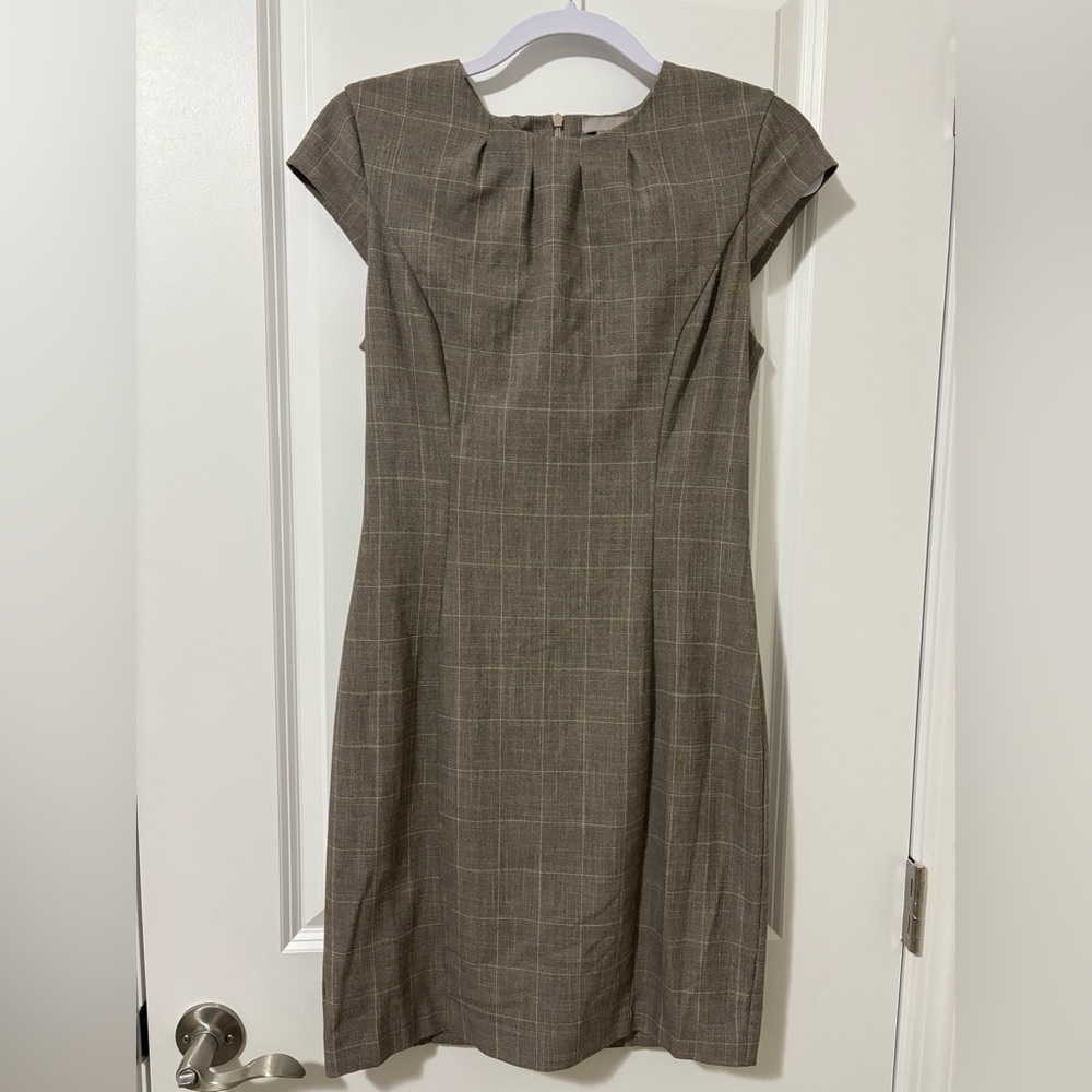 H&M Brown Plaid Midi Dress